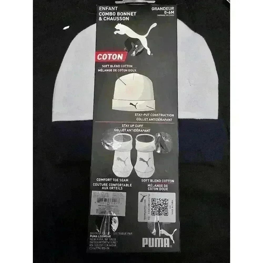 Baby Puma Hat Only 0-6M White‎ Navy